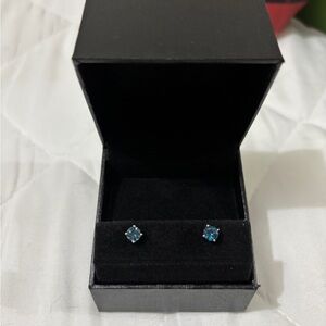 Elegant Blue Topaz Stud Earrings
